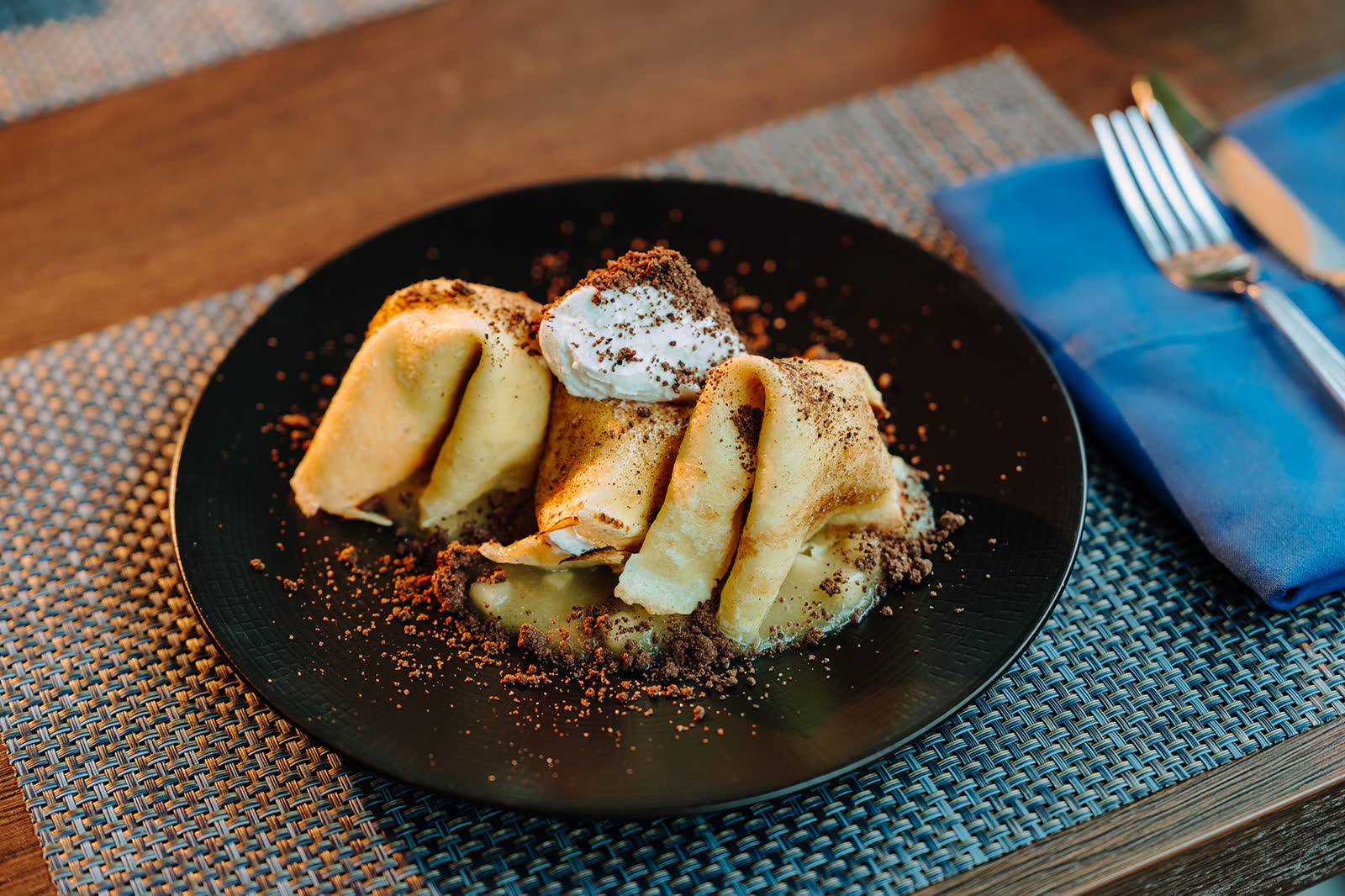Cinnamon sugar crepes at Le Mans Kitchen
